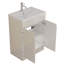 Ensemble de meuble-lavabo 24 po avec lavabo et miroir, armoire de salle de bain 2 portes, avec poignée, conception sans poignée, charnière à fermeture en douceur, système d'assemblage facile, blanc brillant