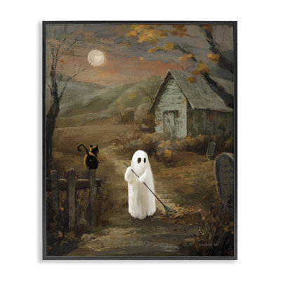 " Friendly Ghost At The Farm " Acrylic Painting