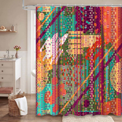 Blue Waterproof Shower Curtain,Shower Curtains for Bathroom with 12 Hooks