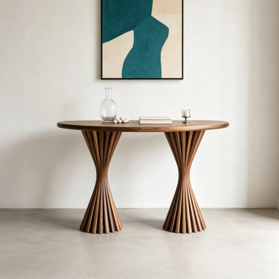 Console semi-circulaire moderne en bois massif