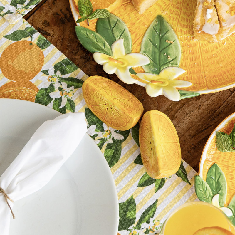 Ensemble de boîtes à salière et poivrières orange