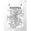 « winnipeg city map », reproduction d’impression sur affiche en encre-22634311