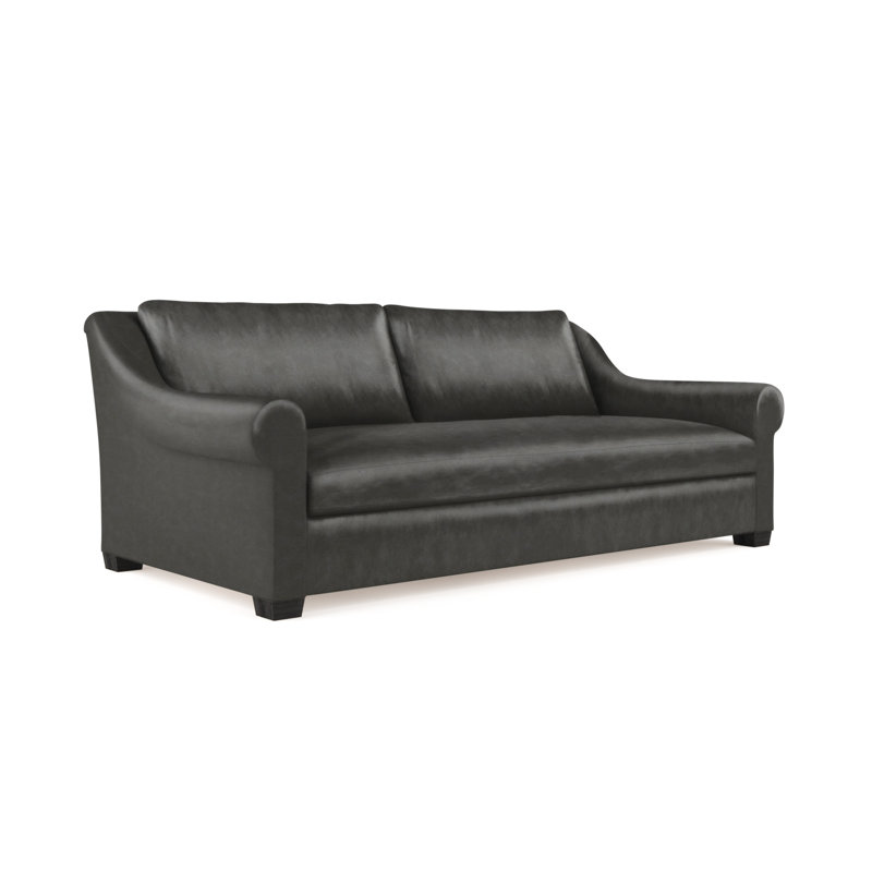 Causeuse Thompson, Cuir rétro graphite, H 32 po x l 72 po x P 46 po, Ébène
