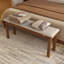 Banc de salle à manger en bois massif Adryell avec coussin en lin amovible-79672748-82527771