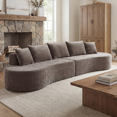 Canapé modulaire incurvé moderne 138,6 pouces avec mousse haute densité, entièrement assemblé, pour les salons et les salons