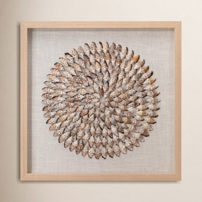 Riviera Framed Wall Art In Beige Simnia Shell