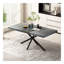Table de salle à manger rectangulaire rétro extensible, chaise de salle à manger en métal simple et élégante, ensemble de table à manger et de chaises-640954143-640954140