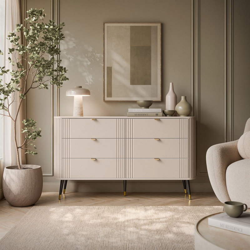 138 cm W Chest of 6 Drawers