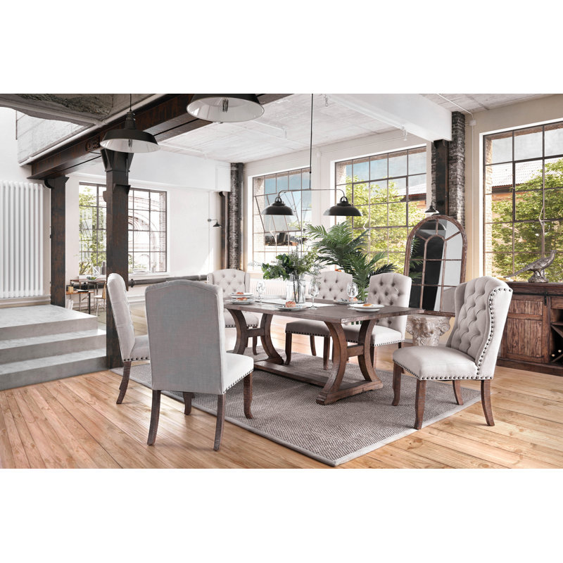 Wilfred Tufted Dining Chair, Ivory