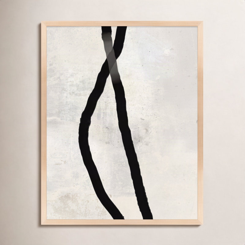 «Rope Series II Black Rope 4» par Jacques Pilon - reproduction d'art encadrée, Érable, H 38 po x l 30 po x P 1,25 po