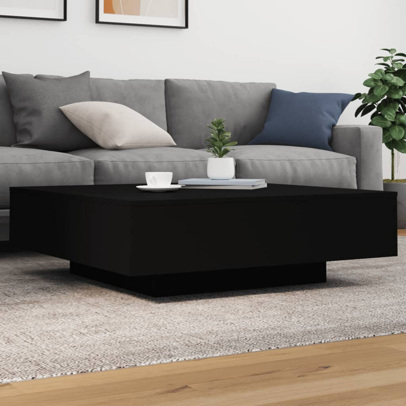 Table basse avec lumières DEL vidaXL, H 12,2 po x l 39,37 po x P 39,37 po, Chêne sonoma