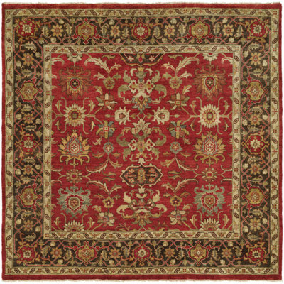Tapis oriental rouge / brun en laine noué à la main