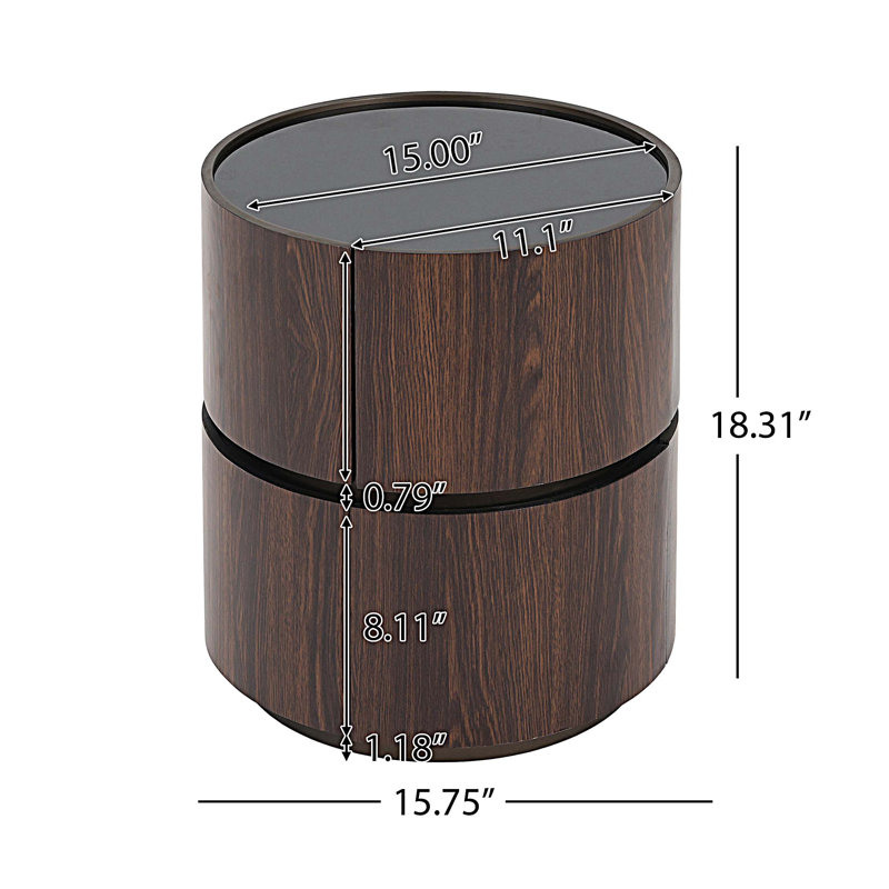 TABLE RONDE DOUBLE COUCHE DE RANGEMENT