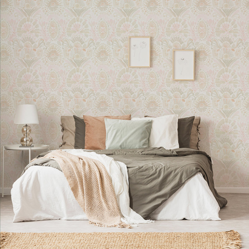 Gernhard 16.5' L x 20.5" W Peel and Stick Wallpaper Roll, 16.5" L x 20.5" W, Wandering Rose
