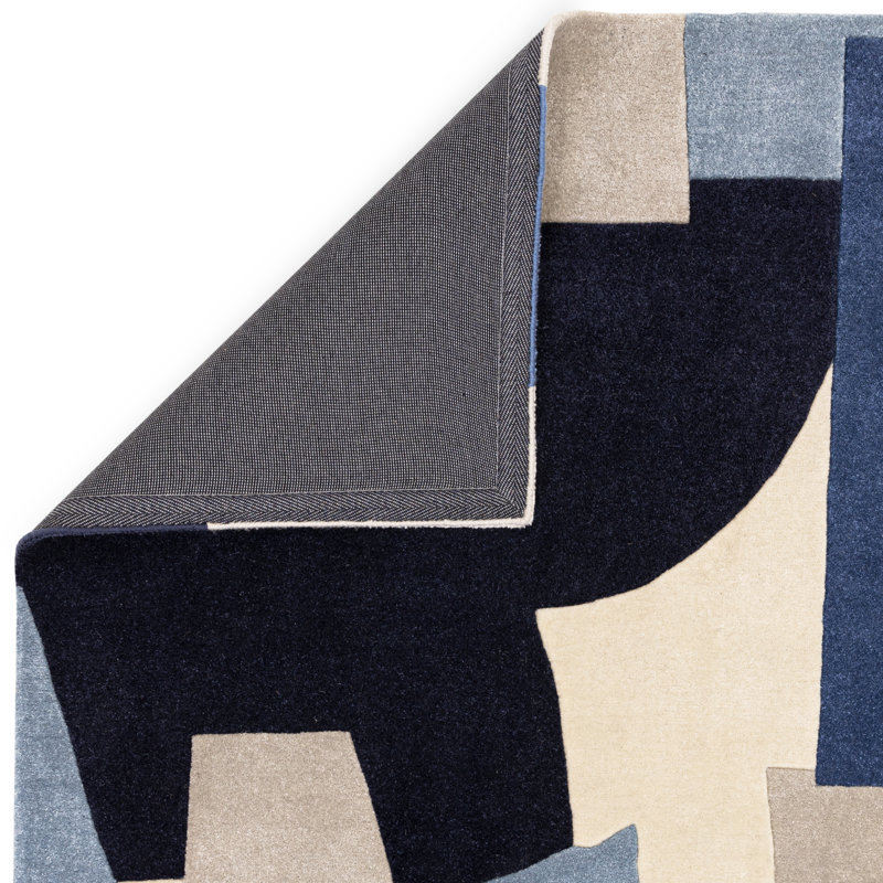 Atticus Abstract Hand Tufted Recycled P.E.T Blue Area Rug, Rectangle 200 x 290cm