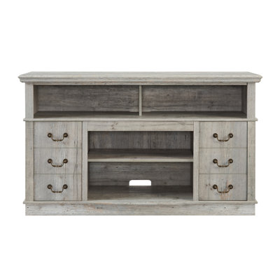 Traditional TV Media Stand Farmhouse Rustic Entertainment Console for TV Up to 65" with Open and Closed Storage Space by Latitude Run