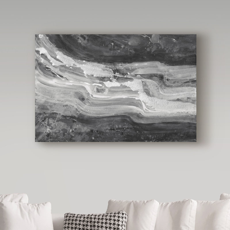 « currents gray », reproduction de peinture à l’acrylique sur toile tendue, H 22 po x l 32 po