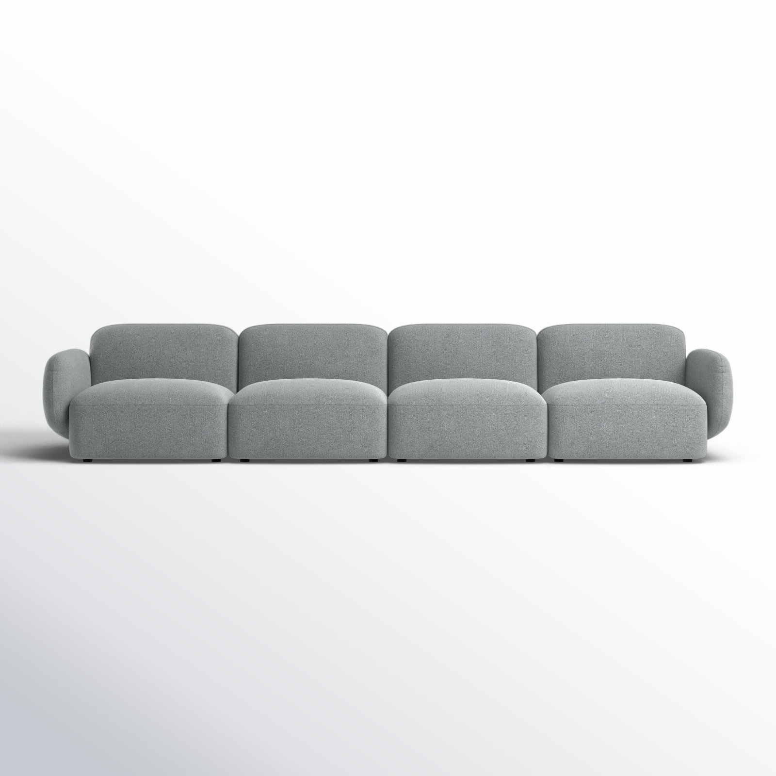 Isles 150'' Upholstered Sofa, Mellow Gray Chenille
