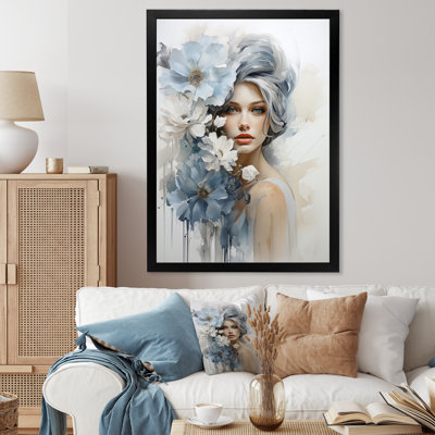 Laraib " Blue White Woman Portrait "
