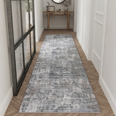 Sarah Machine Washable Abstract Area Rug with Non-Slip Backing