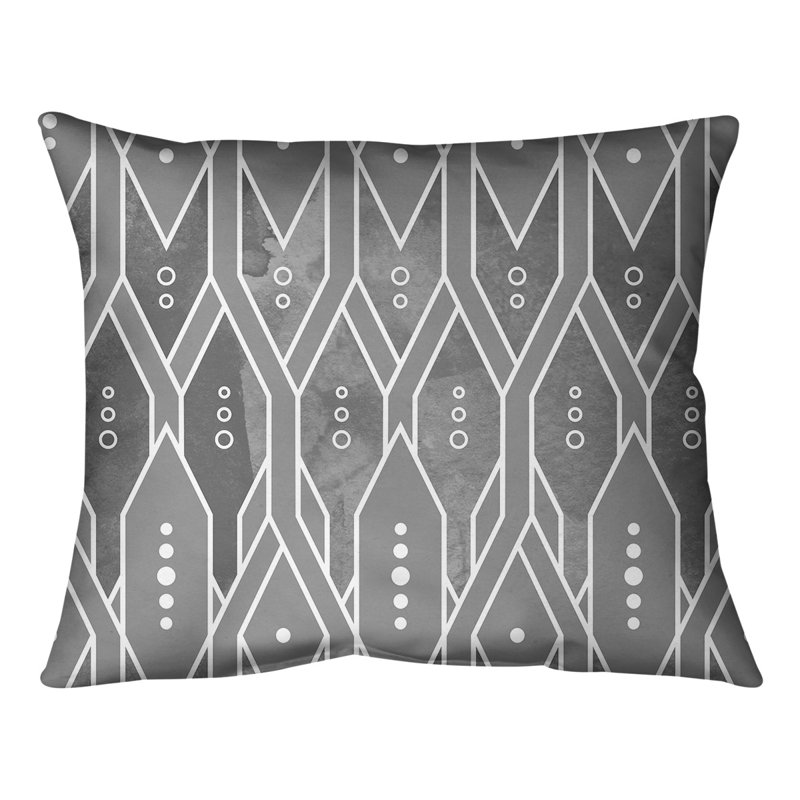 Coussin lombaire, 10 po x 14 po, Duvet synthétique, Gris
