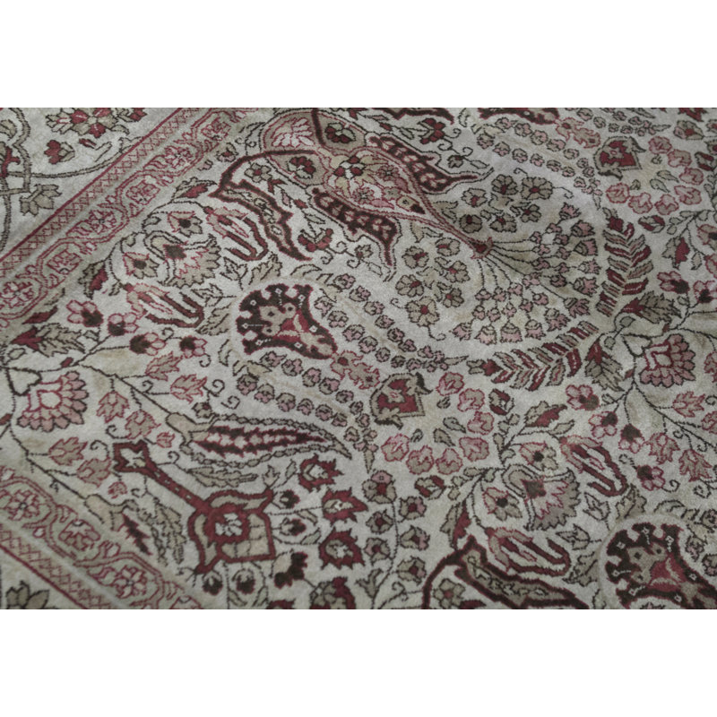 Tapis ivoire et ivoire noué à la main de haute qualité