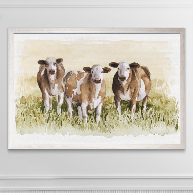 «Golden Graze I» par Paul Cezanne - reproduction d'art encadrée, H 32 po x l 44 po x P 1,3 po, Toile avec cadre blanc