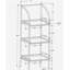 Bibliothèque, bibliothèque, étagère, d'angle, 3 niveaux, h 48 po, bureau, chambre à coucher, stratifié brun, métal noir, contemporain, moderne