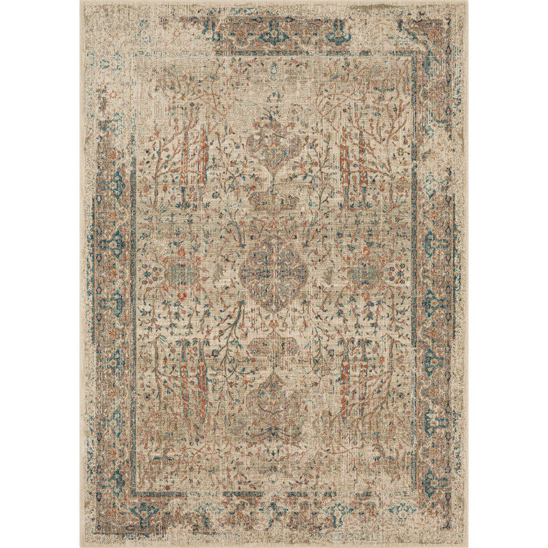Chalfont Gray Synthetic Stain-Resistant Area Rug 6'6" x 9'6"