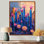 Cactus Grace III avec fleurs roses et bleues - cactus floral