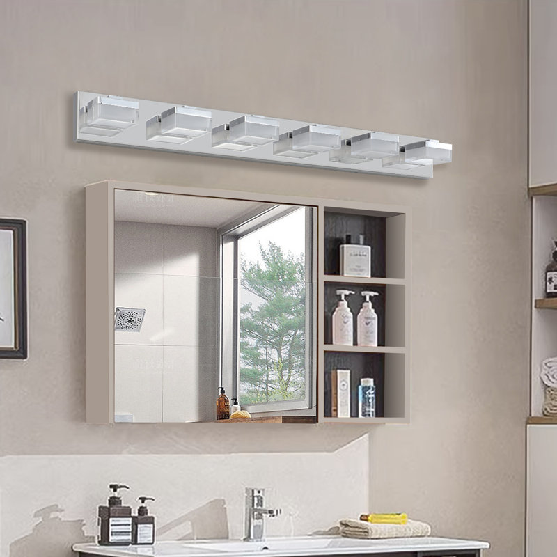 Modern 6-Light Chrome LED Vanity Mirror Light Fixture