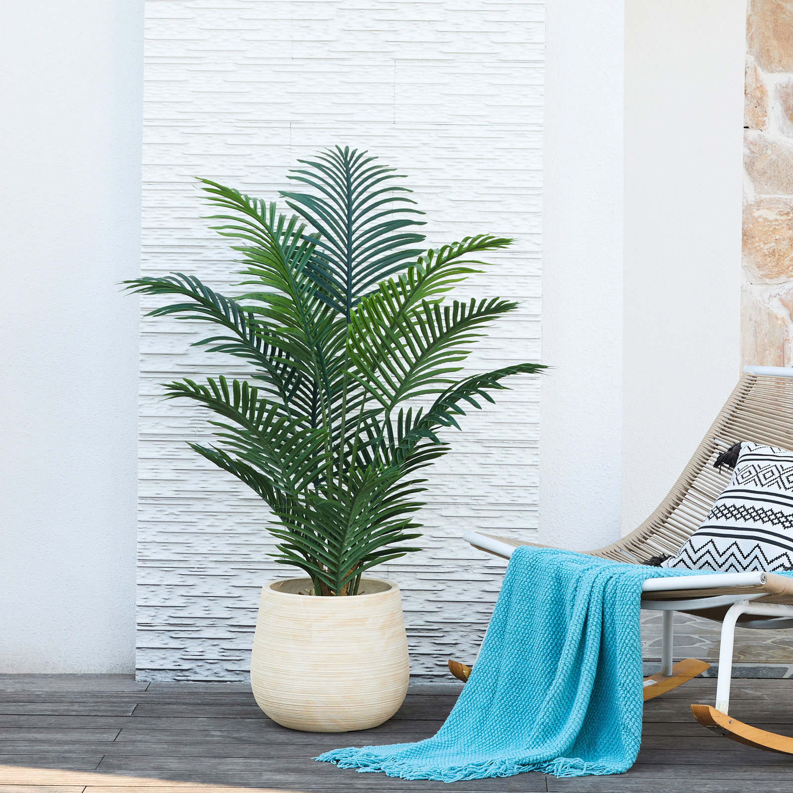 Adcock Palm Tree in Pot, 48" H x 20" W x 20" D, 1