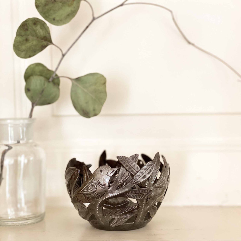 Bol à oiseau en acier recyclé