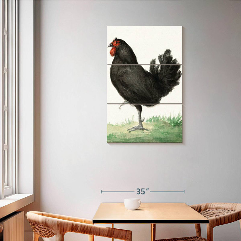 Brampt Standing Black Chicken, 57" H x 36" W