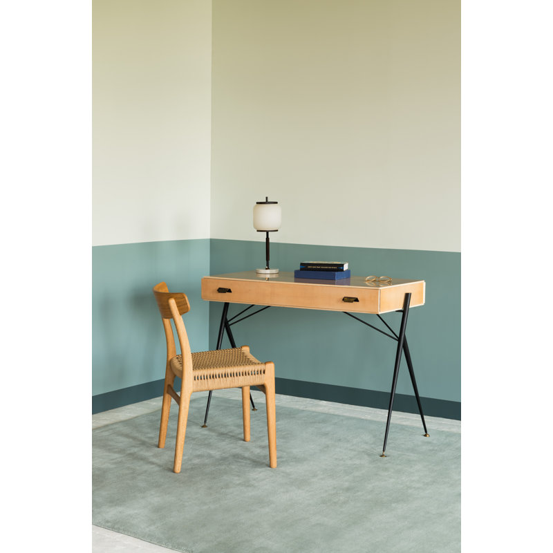 Farrow & Ball Plain Wool Lots Blue Area Rug, Rectangle 4' x 6'