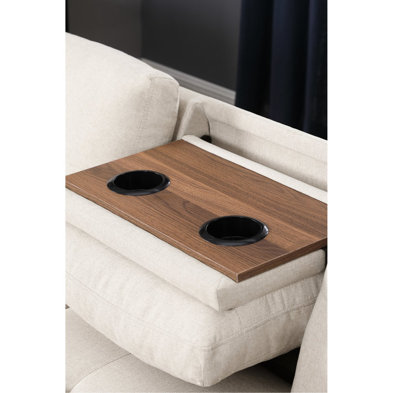 Canapé modulaire beige en L de 3 pièces avec rangement et coussins décoratifs, idéal pour se détendre à la maison, accoudoirs arrondis, touffetage subtil, garniture cloutée, structure en bois massif, ressorts attachés à la main en mousse à huit voies