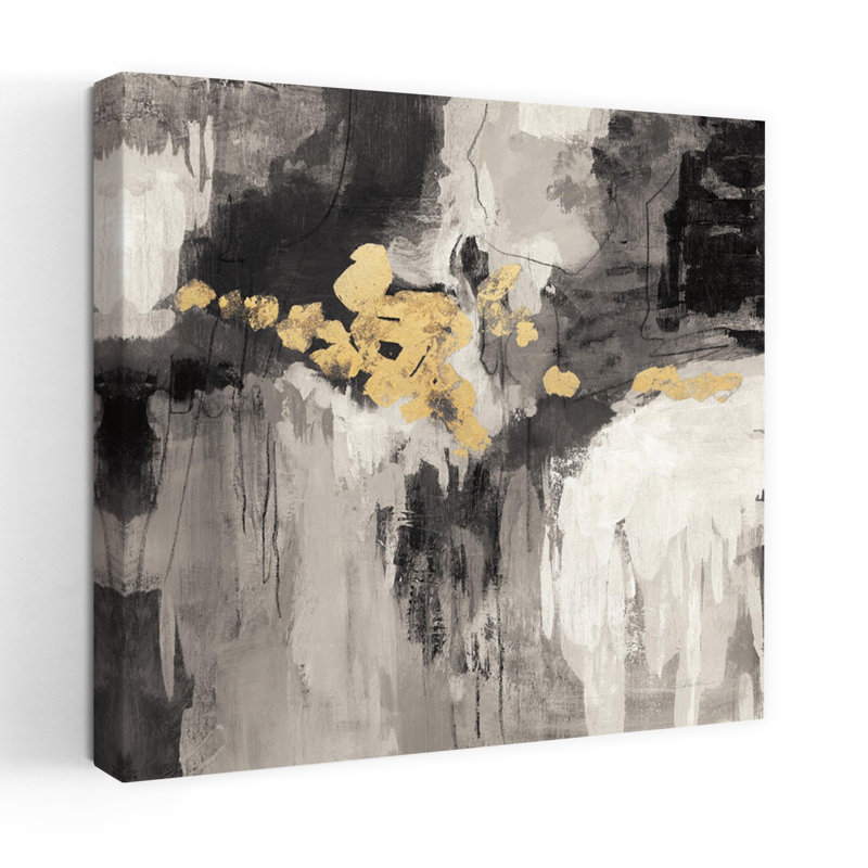 Art contemporain abstrait abstrait Iii Bwg avec art abstrait noir, H 32 po x l 32 po