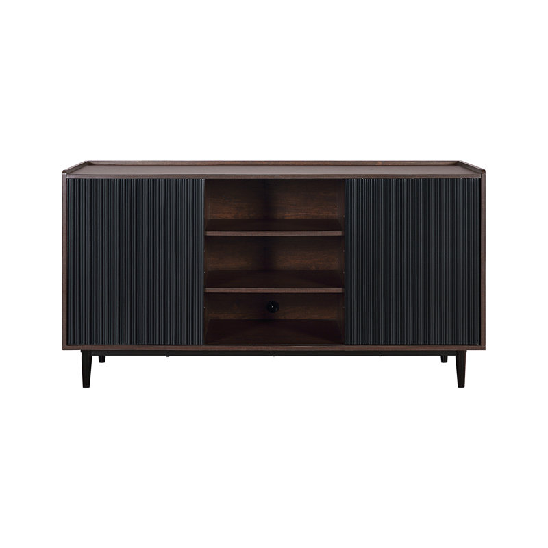Duane 59" Fluted Sideboard In Black, Black