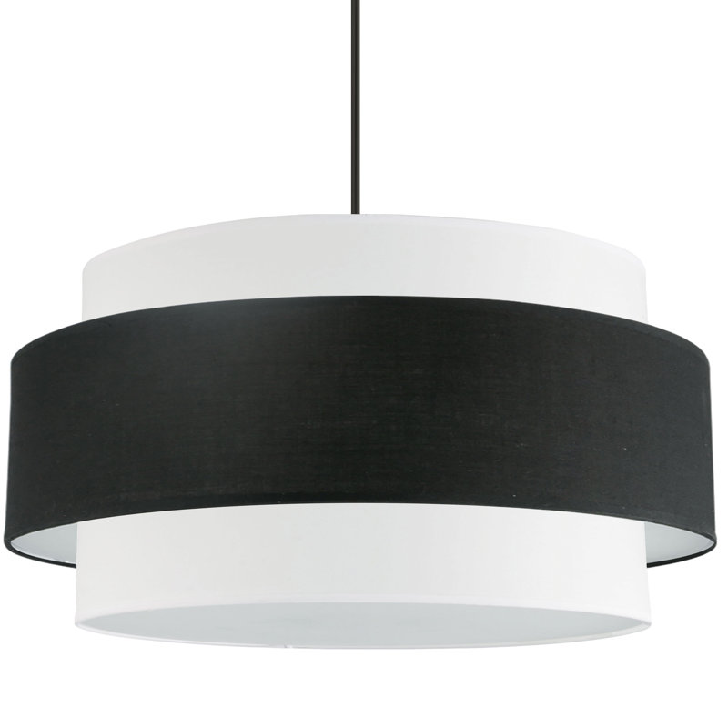 Lustre incandescente 4 lumières Priya, Noir / blanc, Noir / blanc, H 14 po x l 30 po x P 30 po