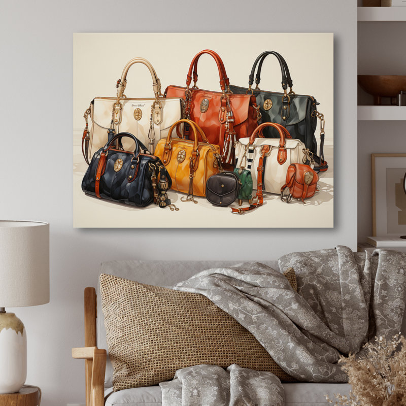«Minimalims Designer Bag Envy IV», art mural mode en métal, H 30 po x l 40 po x P 1 po