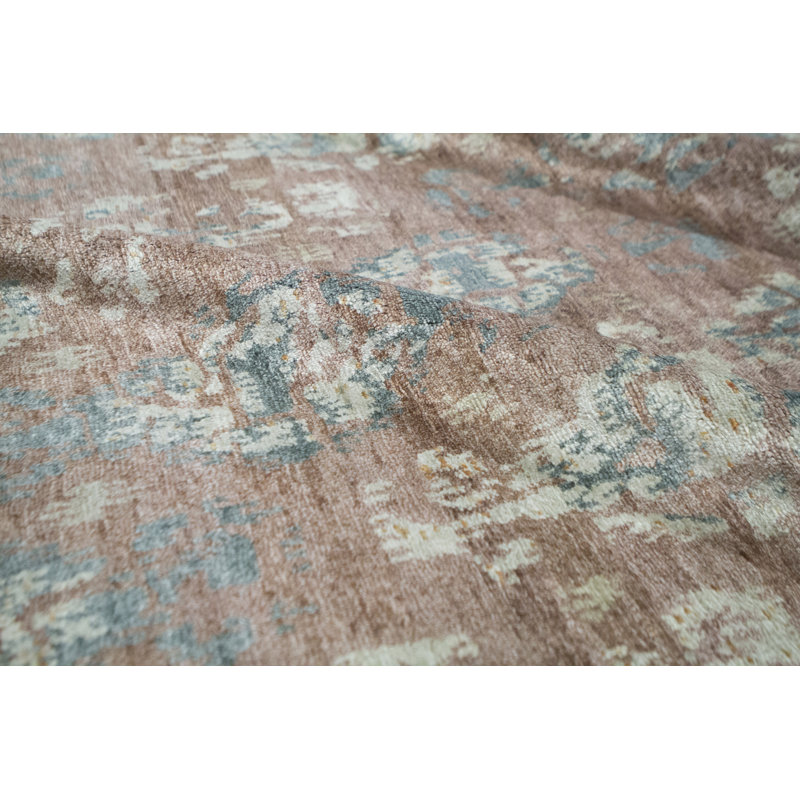 Ikat Area Rug in Rust/Gray/Beige, Rectangle 9'2" x 12'2"