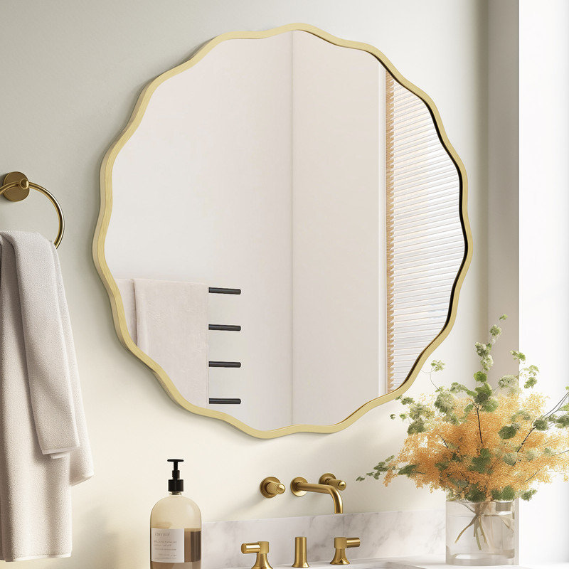 Miroir Elegant, Doré, 28 po x 28 po