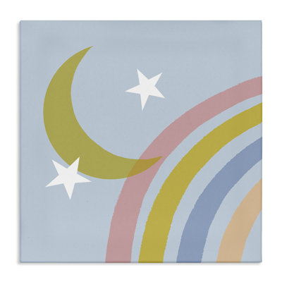«Rainbow And Moon Shape Canvas» par Tina Finn