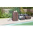 Wicker Outdoor Storage Cabinet with Shelves, 2-Door Rattan Pool Towel Storage Cabinet with Removable Shelf & Drawer, Outdoor Towel Storage Cabinet for Garden, Backyard, Porch, Mixed Brown