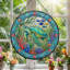 Panneau de vitrail de tortue de mer ， H 12 po-917606020