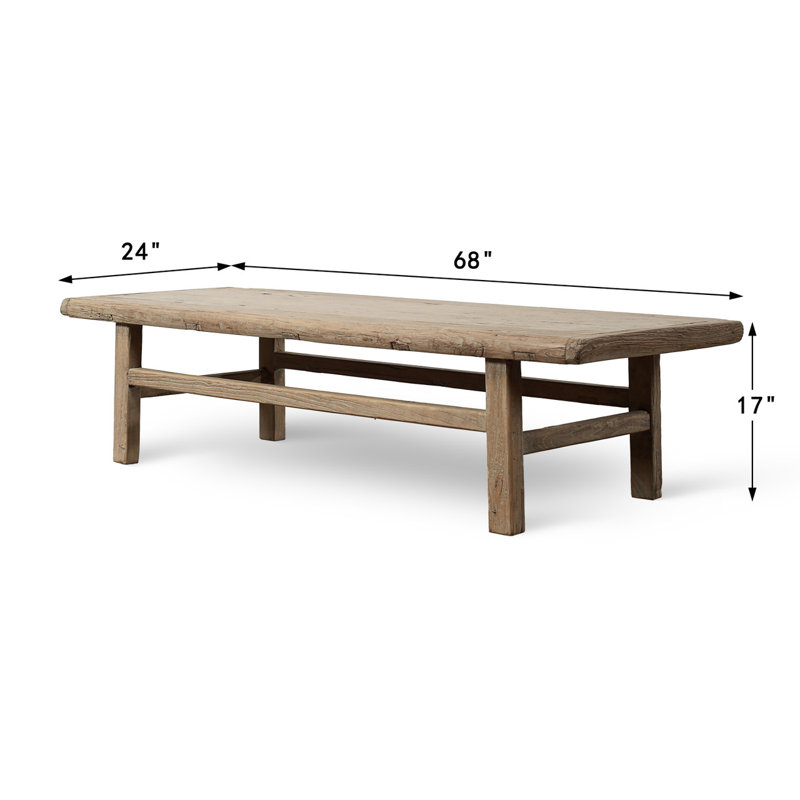 Cottonwood Vintage Appeal Coffee Table Weathered Natural Approx.67-70Wx24-28Dx17H