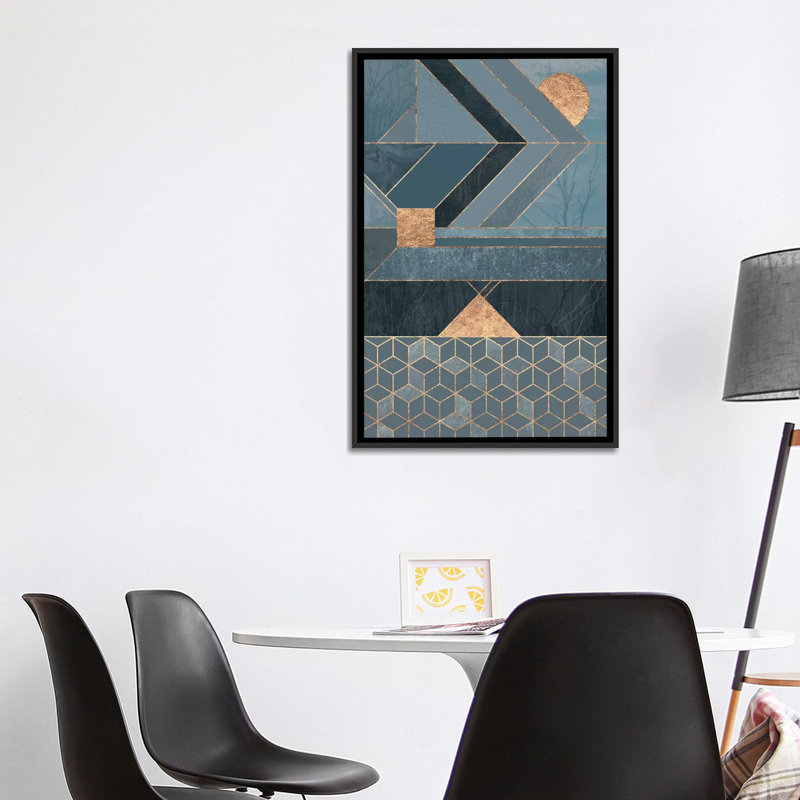 « scandinavie blue » par elisabeth fredriksson-impression sur image, H 60 po x l 40po x P 1,5 po, Toile avec cadre noir