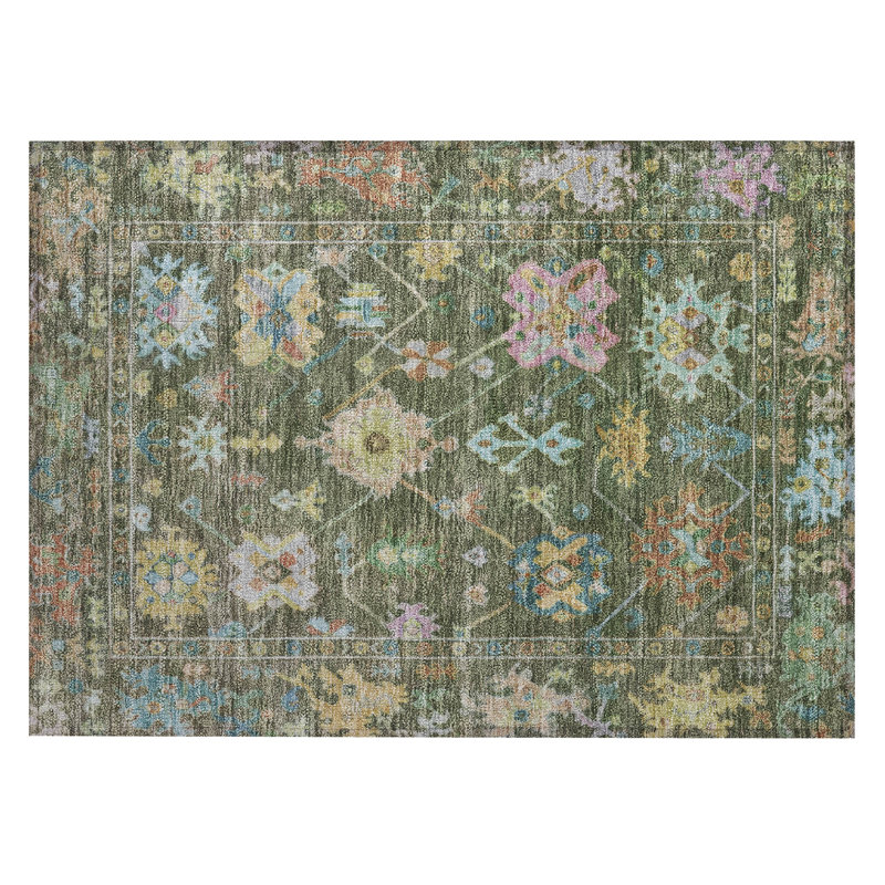 Machine Washable Indoor/Outdoor Leavittsburg ACN2234 Global Rug, Rectangle 1'8" x 2'6"