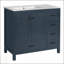 Meuble-lavabo moderne 36 po avec lavabo en céramique, rangement abondant - 2 portes à fermeture douce et 5 tiroirs-1621179859