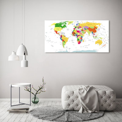 World Map - No Frame Print on Canvas